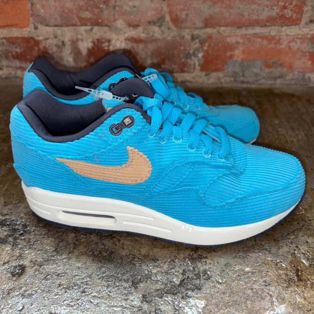 Boys Nike Air Max 1 Premium "Baltic Blue” Corduroy Youth Size 5 FB8915-400 NEW